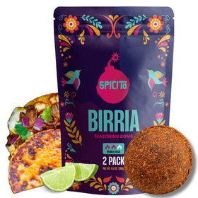 Spicito Birria Bombs packaging showcasing authentic Mexican seasoning for easy meals.