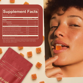 Spicy Cubes Dailies for Her gummy closeup showcases tropical pineapple ginger flavor.