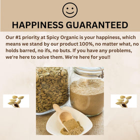 SPICY ORGANIC ground cardamom powder reseal bag maintains freshness for baking.