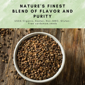 SPICY ORGANIC cardamom seeds tea beverage aroma infusion.