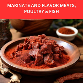 SPICY ORGANIC cheese dish with annatto glow and aroma.