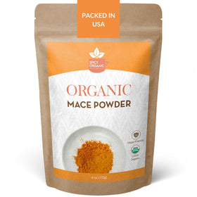 SPICY ORGANIC Ground Mace bottle for rich, aromatic flavor in recipes