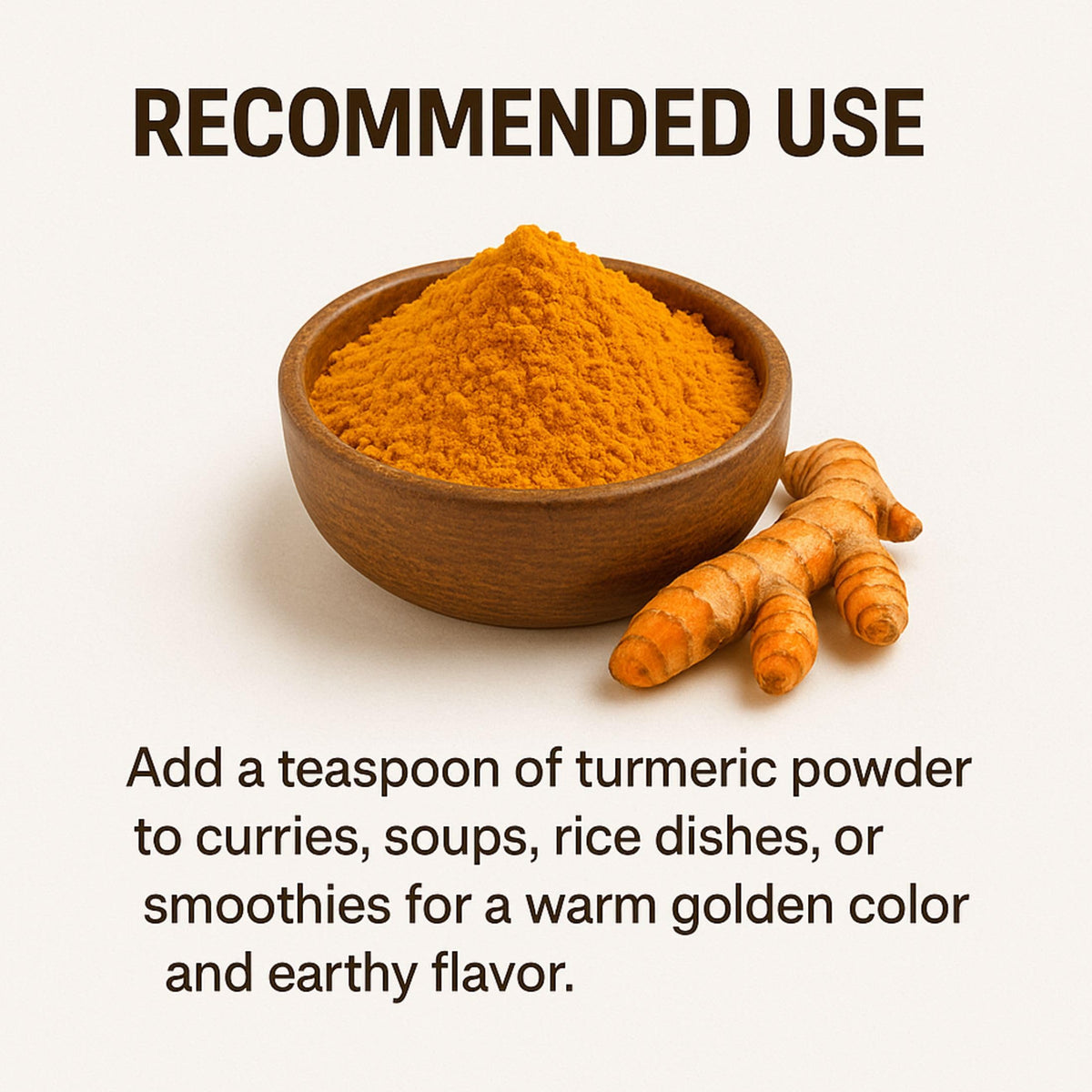 SPICY ORGANIC turmeric powder in a plated curry dish