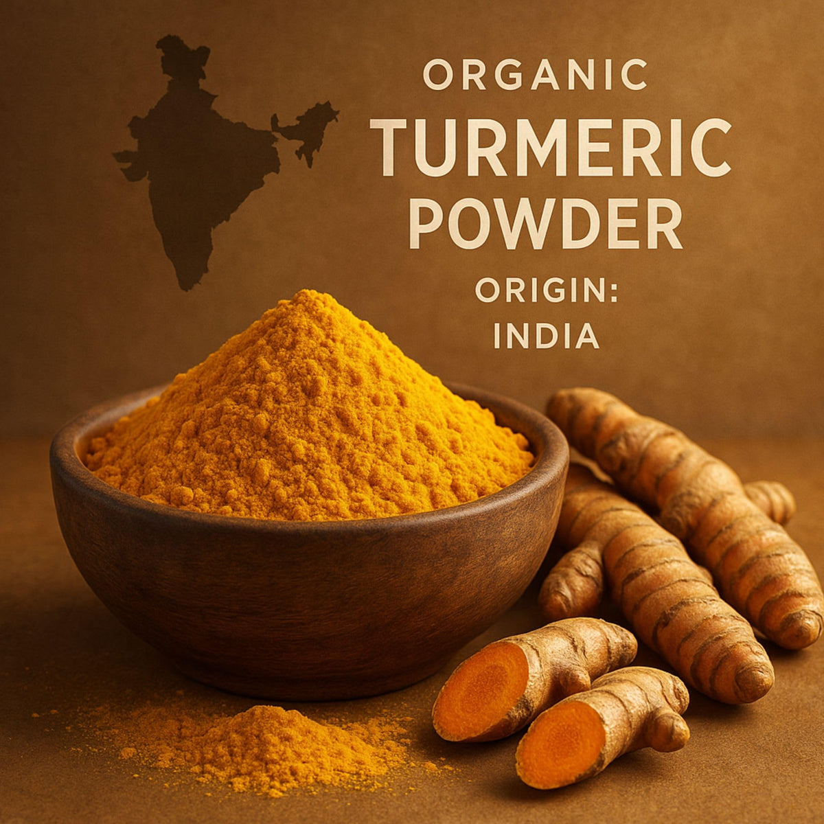 SPICY ORGANIC turmeric powder stirred into golden milk for warm color