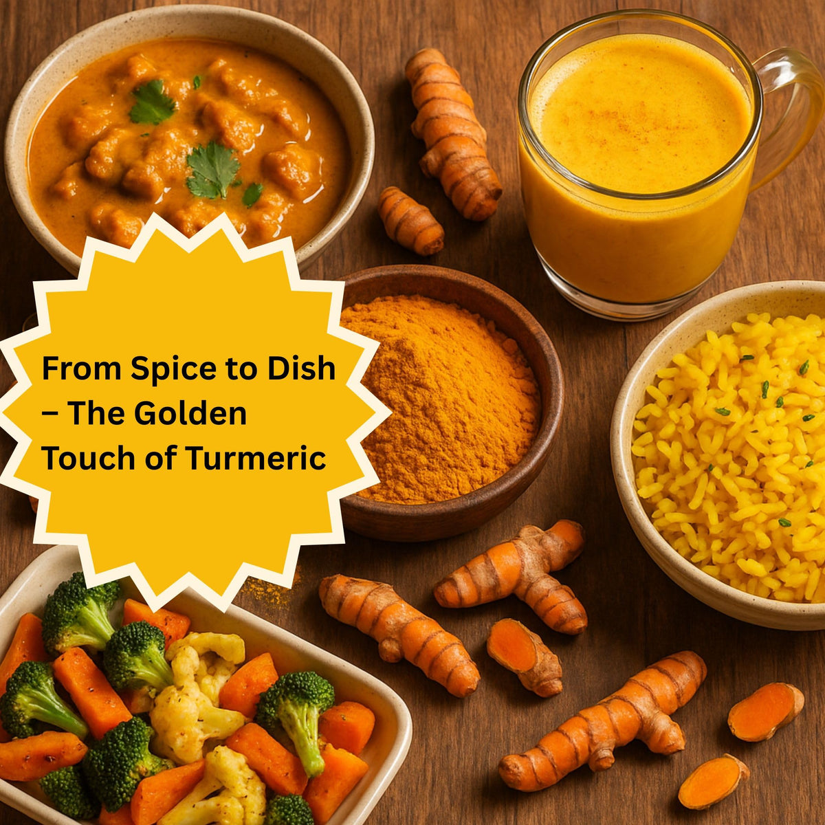 SPICY ORGANIC turmeric powder on kitchen counter for easy access