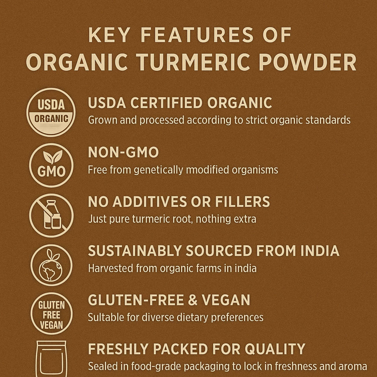 SPICY ORGANIC turmeric powder added to smoothie bowl for earthy brightness