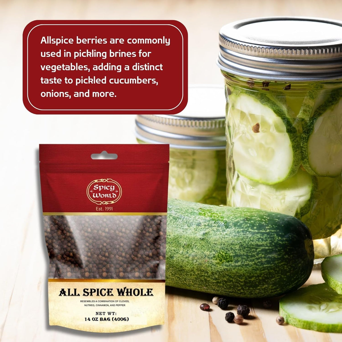 Spicy World allspice berries ready to boost soups and stews in everyday cooking.