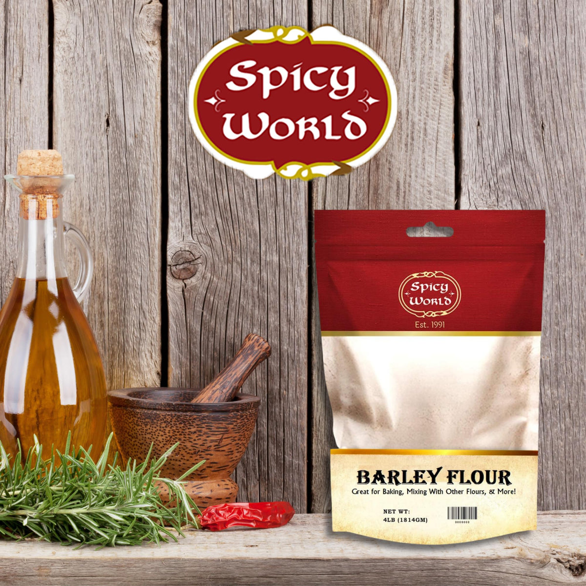 Suggests combining with wheat flour for better rise.
