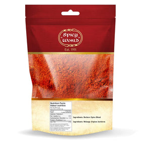 Closeup of Spicy World Berbere jar highlights vibrant color and inviting aroma