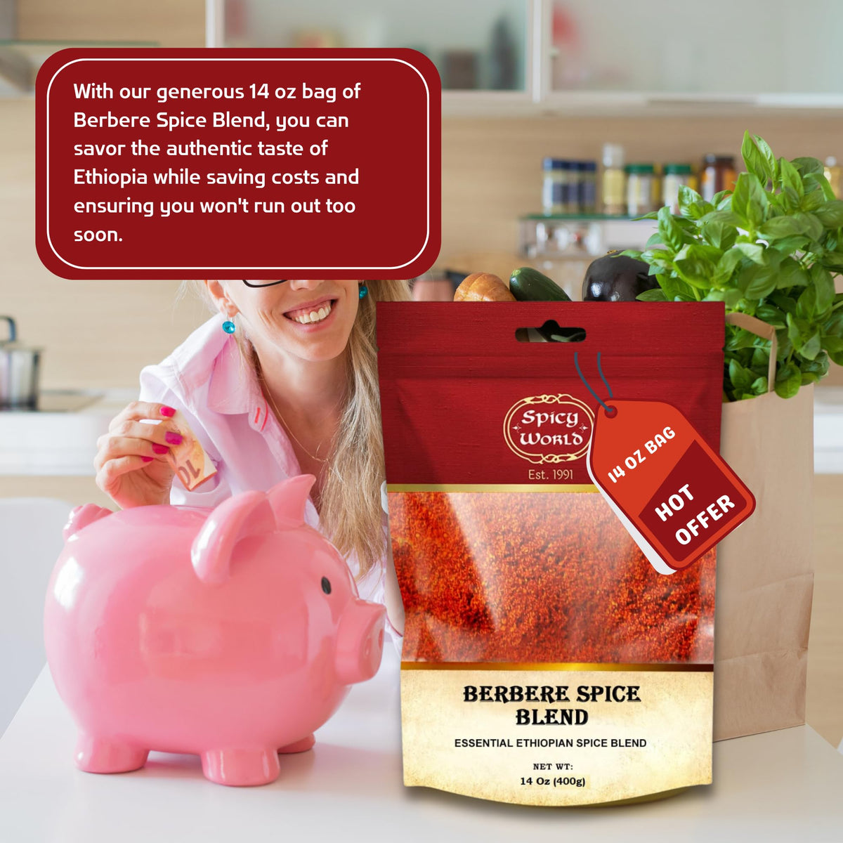 Spicy World Berbere rub on meat for grilling with intense seasoning