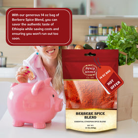Spicy World Berbere rub on meat for grilling with intense seasoning