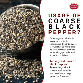 Spicy World black pepper coarse grind in kitchen scene for everyday cooking