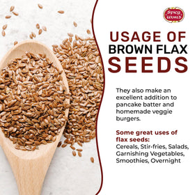 Spicy World Brown Flaxseed whole seeds close-up, showing tiny, nutty kernels.
