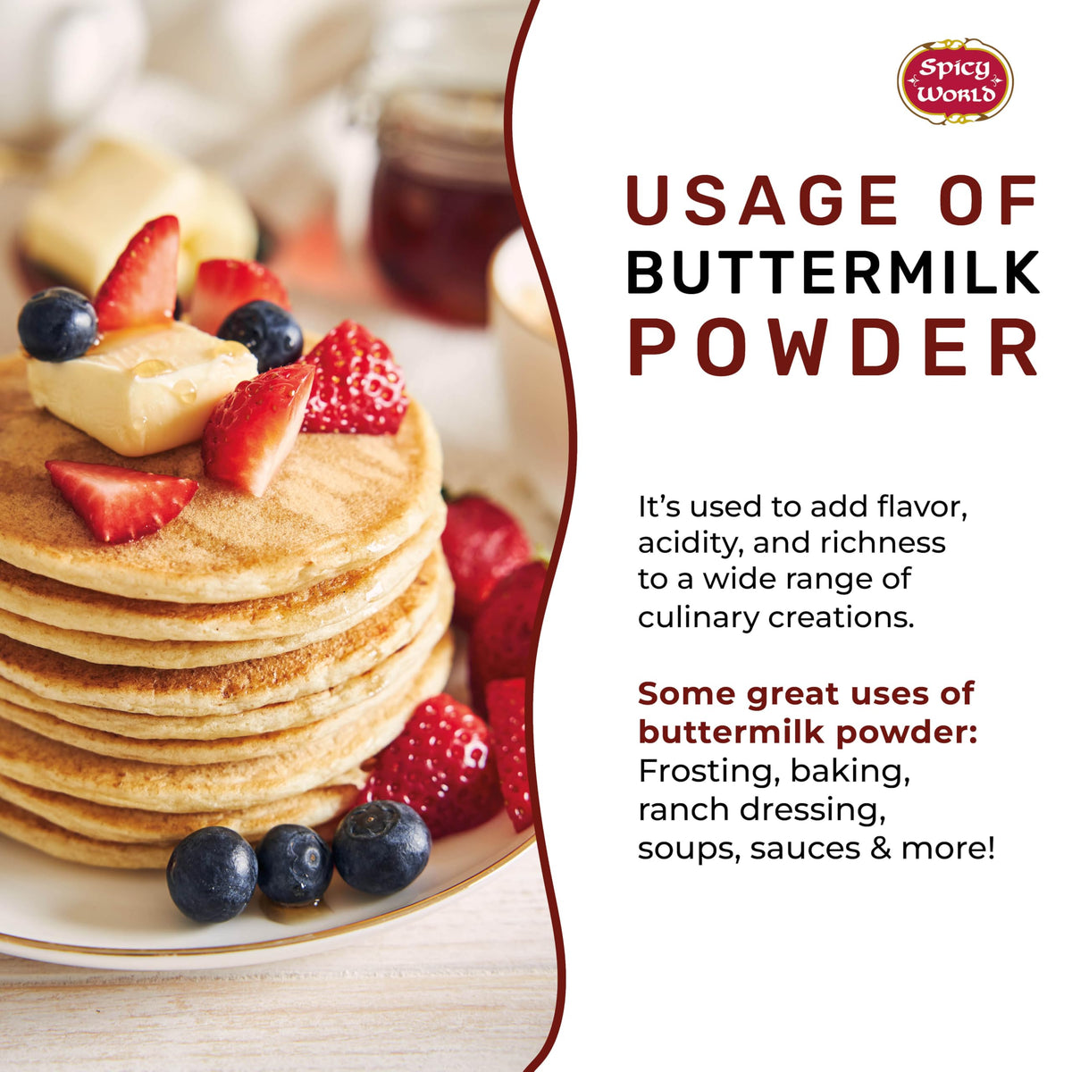 Spicy World buttermilk powder used in a dressing mix