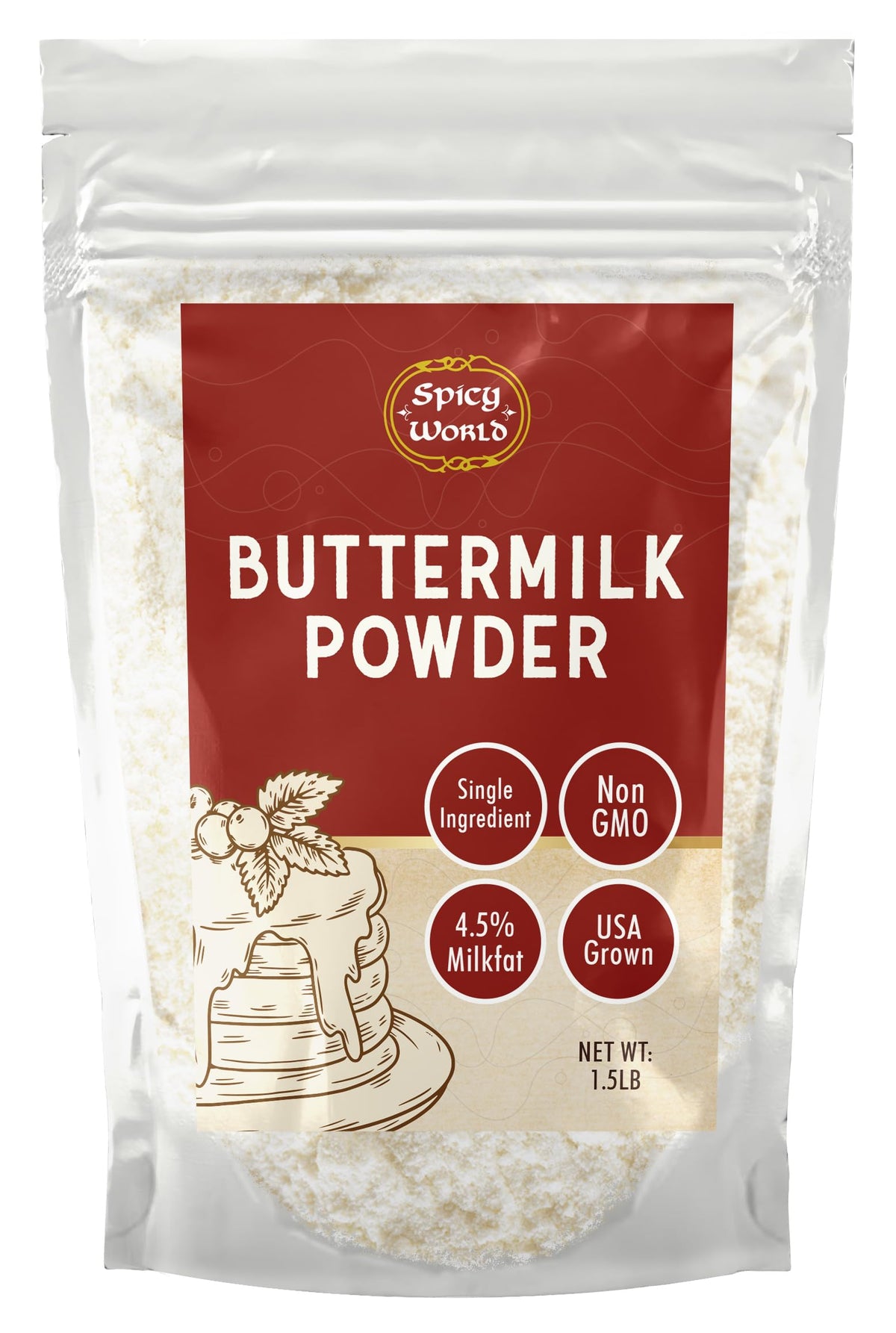 Spicy World buttermilk powder bag ready for baking and cooking