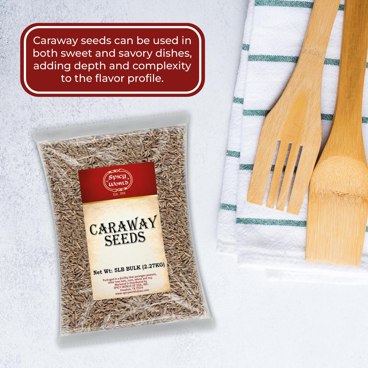 Spicy World caraway seeds in a cooked dish for flavor enhancement
