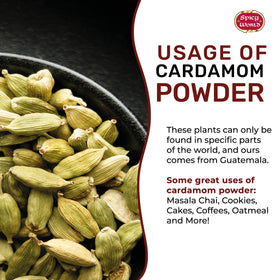 Spicy World Cardamom Powder on spice rack enhances pantry organization and aroma.