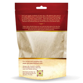 Spicy World Cardamom Powder texture closeup reveals vibrant grind and aroma.