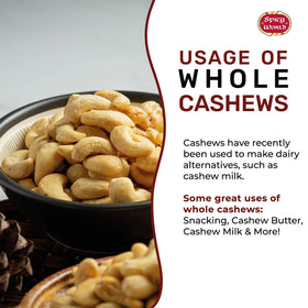 Spicy World cashews on salad topping or baking ingredients.