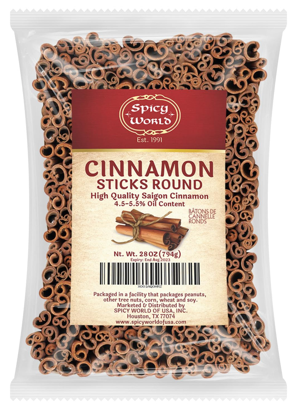 Spicy World cinnamon sticks bulk bag for baking and beverages