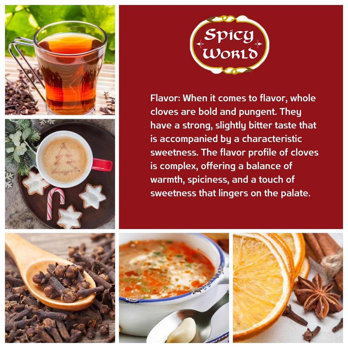 Spicy World cloves for baking and warm desserts.