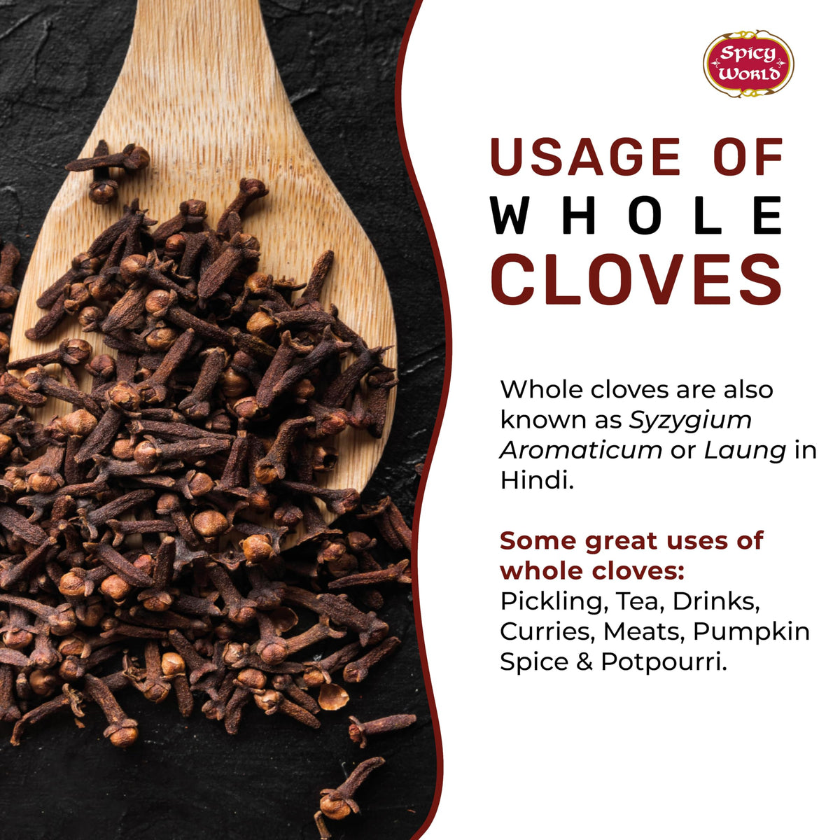 Spicy World clove potpourri scent creates inviting home fragrance.
