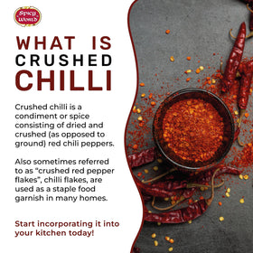Spicy World crushed red pepper close-up highlights vibrant color and aroma