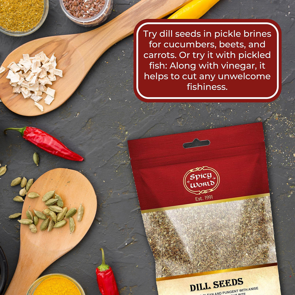 From India—Spicy World dill seeds for freshness and flavor