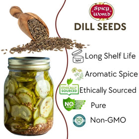 Spicy World whole dill seeds closeup showing texture for cooking