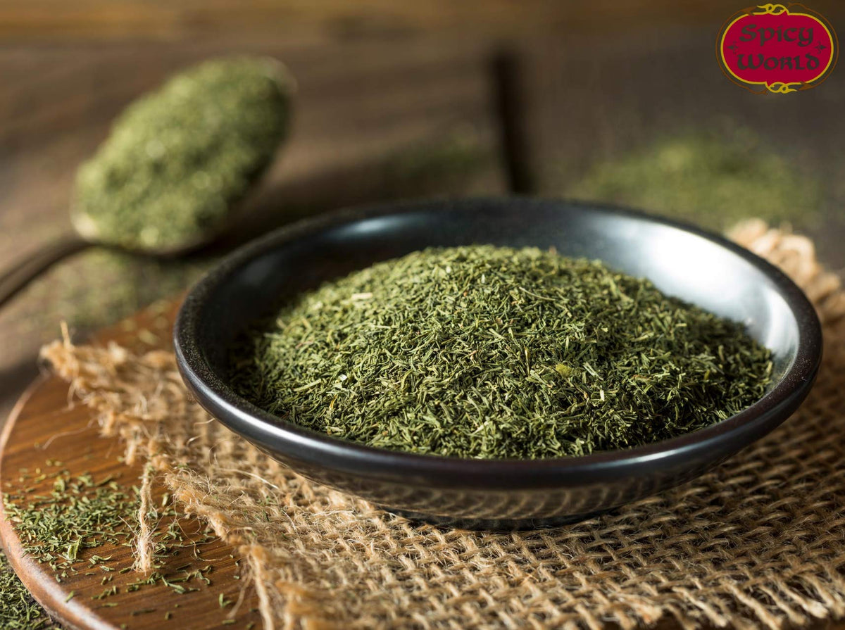 Spicy World dill weed reseal bag helps maintain freshness.