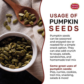 Spicy World dry pumpkin seeds packaging highlighting bulk storage.