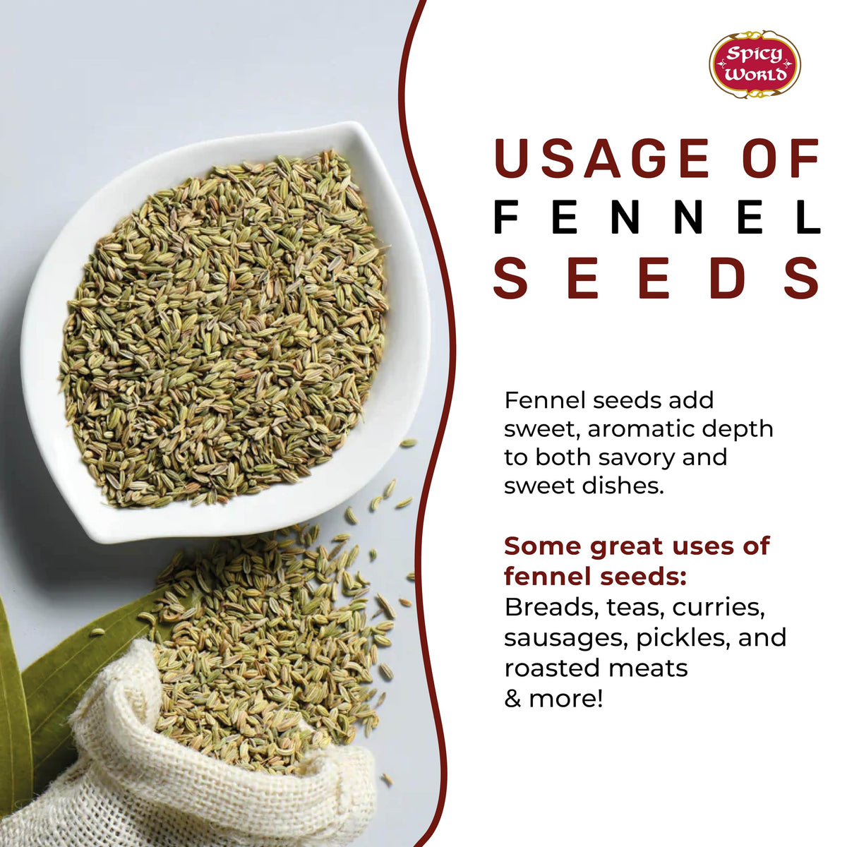 Spicy World fennel seeds mouth-freshener after meals for a natural clean finish
