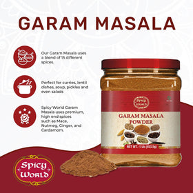 Spicy World Garam Masala pour-spout — easy, mess-free seasoning for quick dishes.