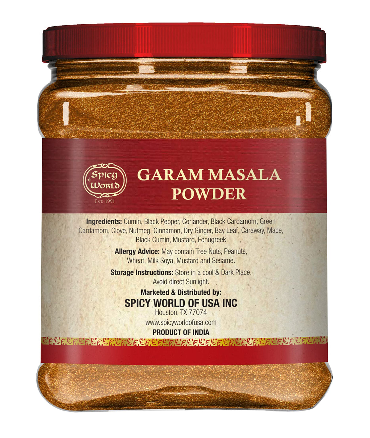 Spicy World Garam Masala shelf-display — easy to spot spice on the rack.