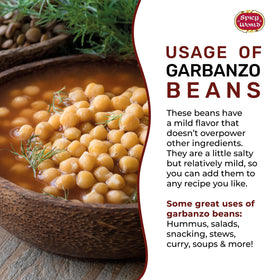 Spicy World garbanzo beans dried 4lb pack arranged for hummus prep