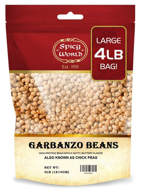 Spicy World garbanzo beans dried 4lb pack ready for pantry staples