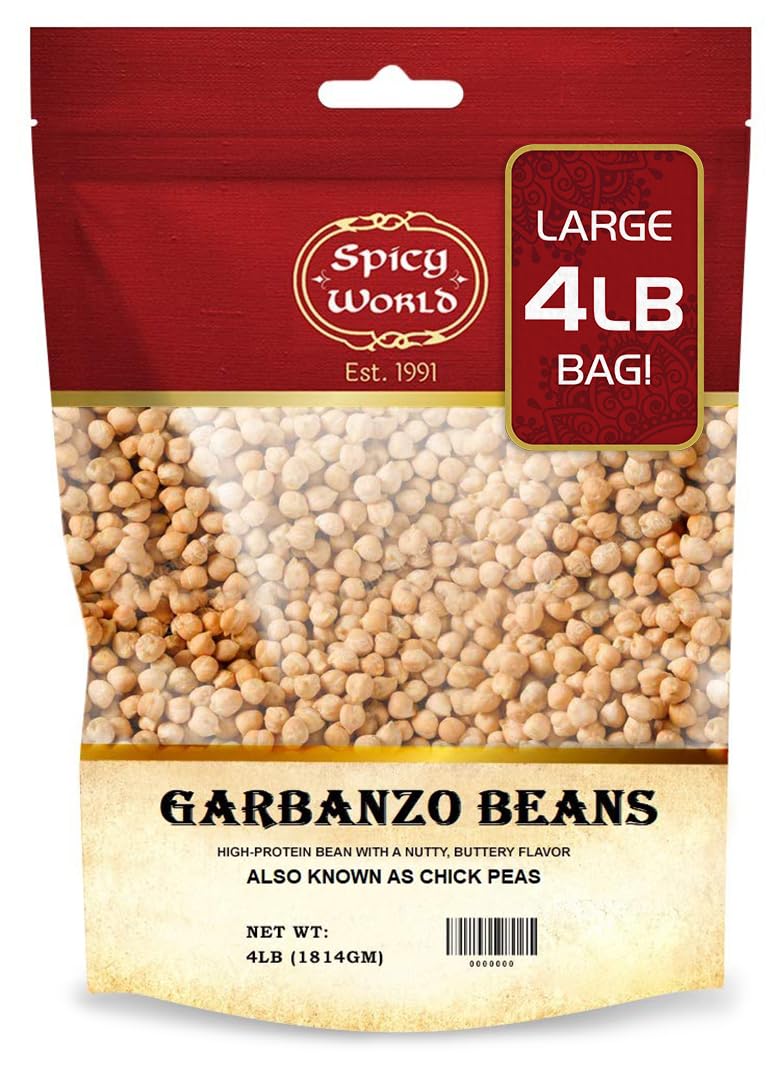 Spicy World garbanzo beans dried 4lb pack ready for pantry staples