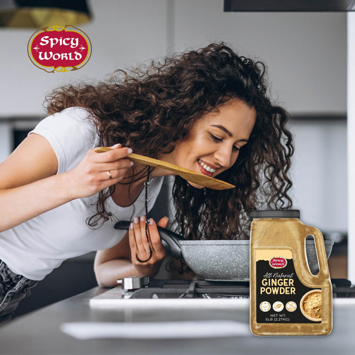 Spicy World Ginger Powder on cookies; warm flavor for baking.