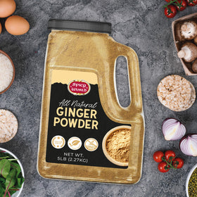 Spicy World Ginger Powder steeping in tea; fragrant infusion ideas.