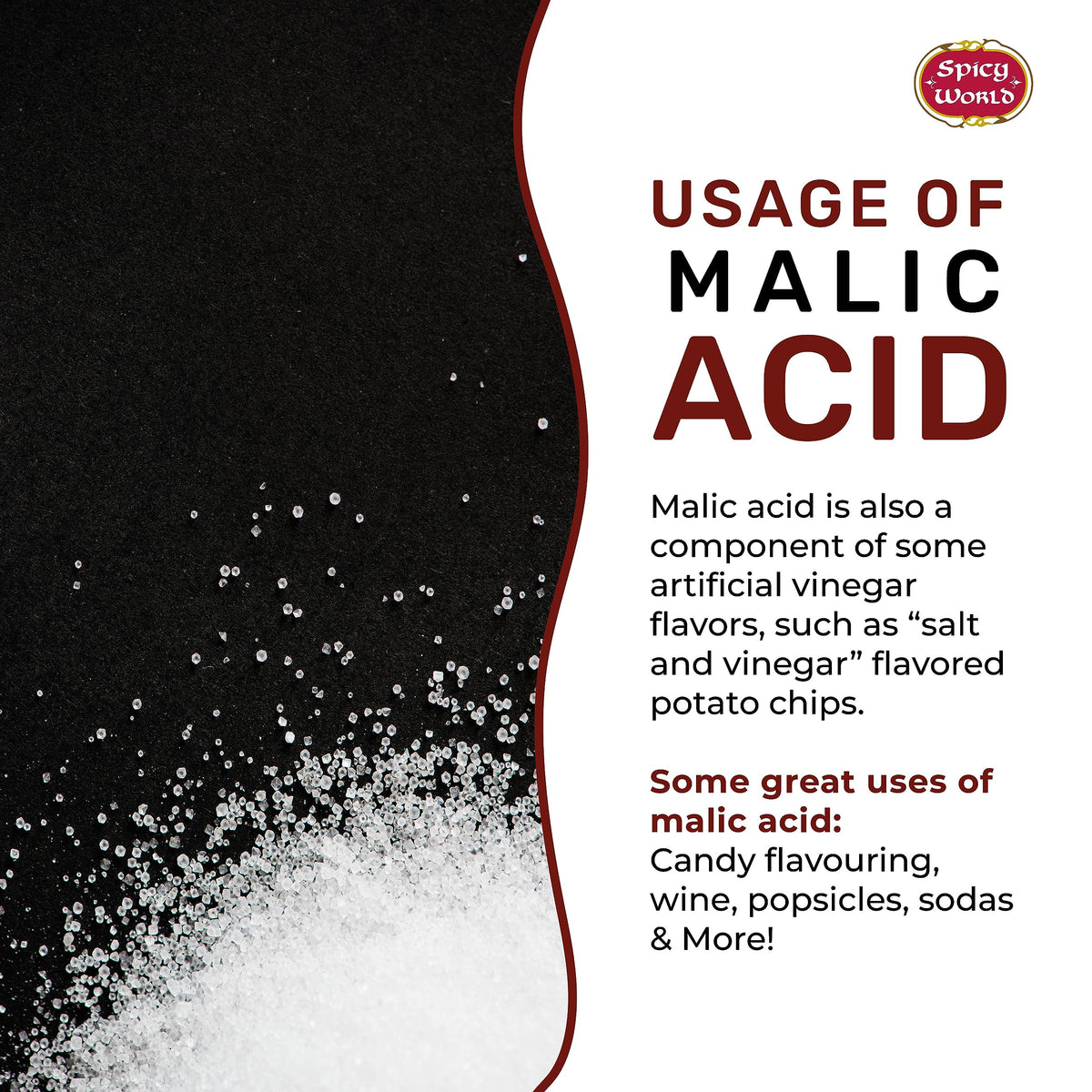 Spicy World Malic Acid Powder dissolving into liquid for quick mixing.