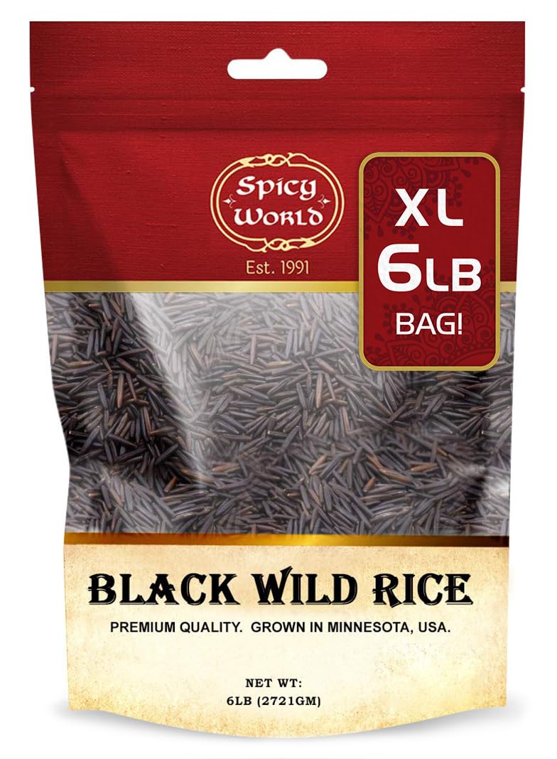 Spicy World Minnesota Grown Black Wild Rice bag with resealable seal