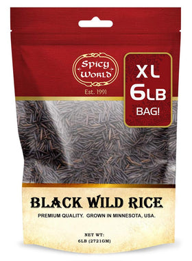Spicy World Minnesota Grown Black Wild Rice bag with resealable seal