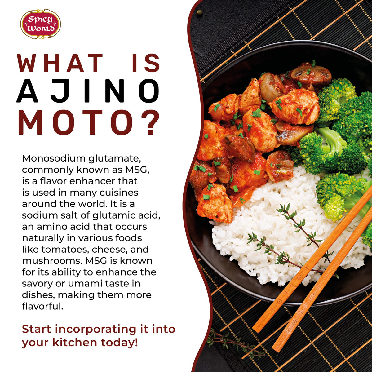 Stir-fry dish benefiting from Spicy World MSG to deepen savoriness.