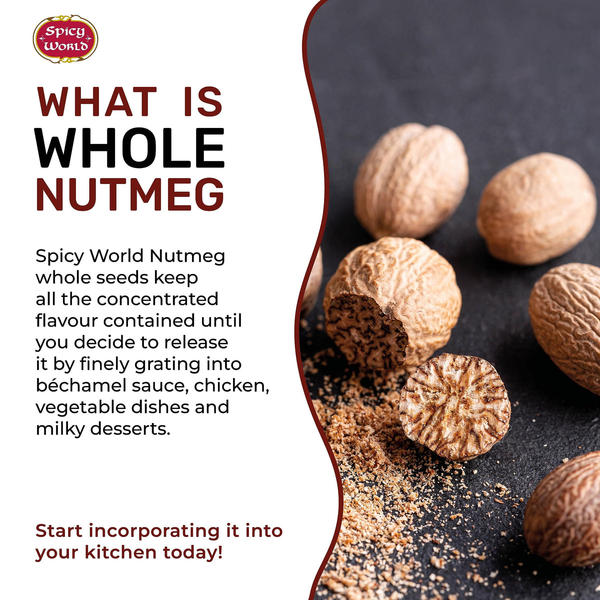 Grating setup shows easy fresh nutmeg release for recipes.