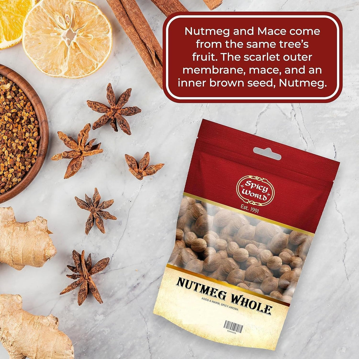 Hot drink with a dusting of fresh nutmeg adds aroma.