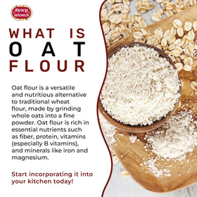 Resealable 4-pound bag from Spicy World keeps oat flour fresh.