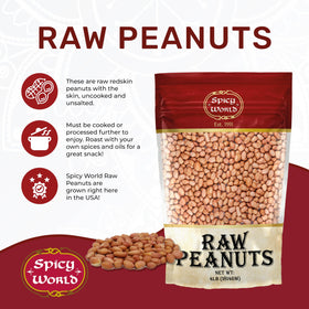 Spicy World USA-grown redskin peanuts ready for Southern-style boiling.