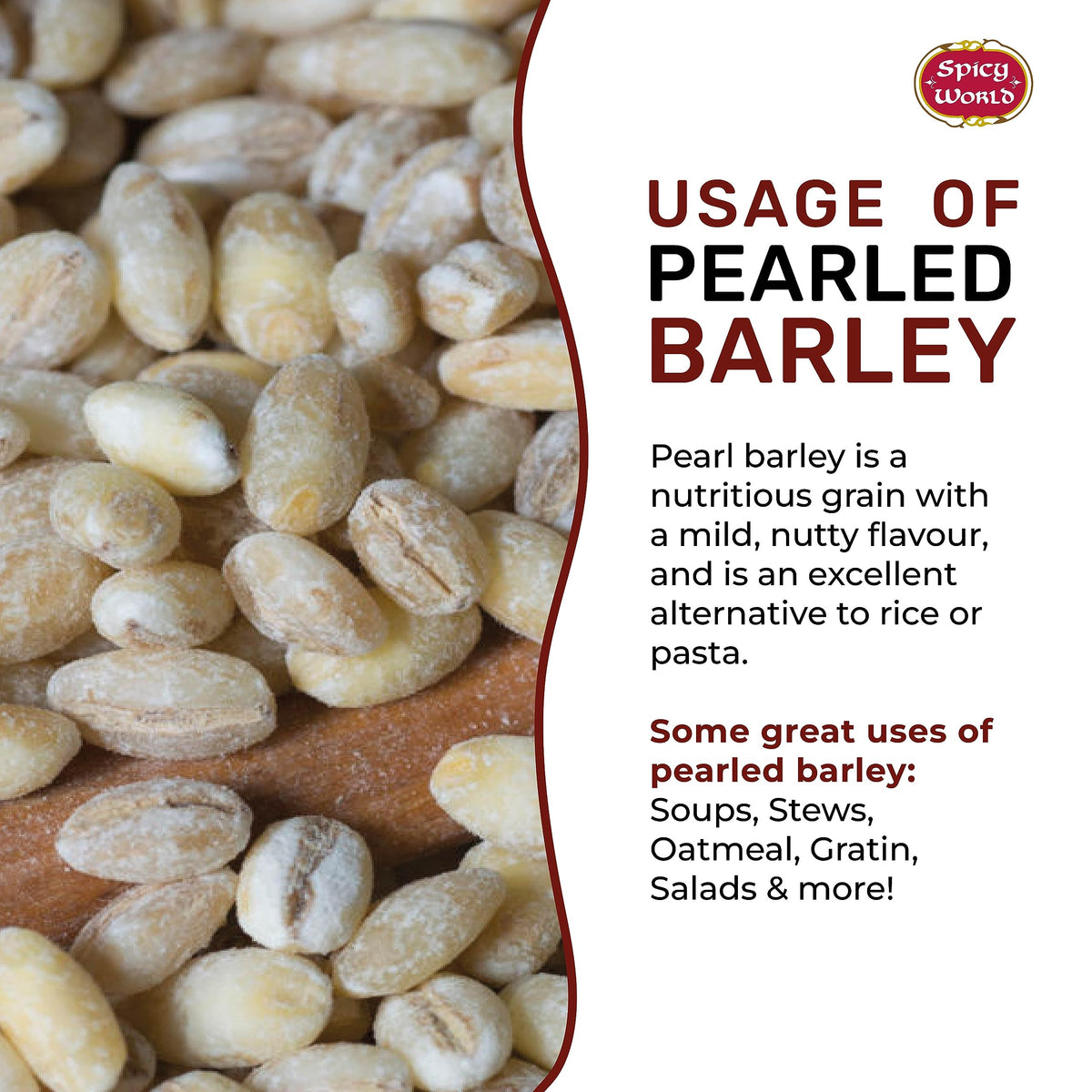 Spicy World Pearl Barley in a comforting soup bowl.
