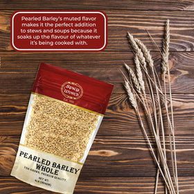 Spicy World Pearl Barley USA-grown harvest in field.