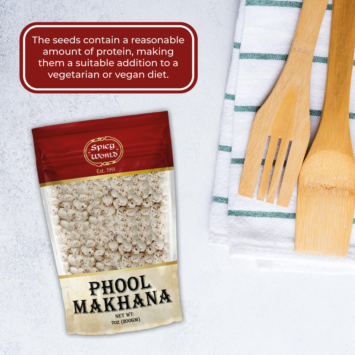 Spicy World Phool Makhana ideal for Indian desserts and snacks.